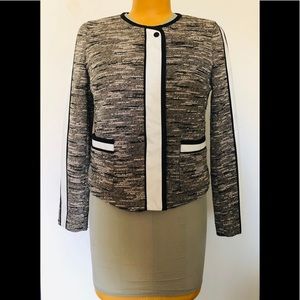 Jones New York Blazer Sz L🌹Faux Leather Accents